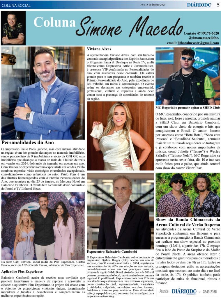 Coluna Social Simone Macedo - Jornal Diário DC - 10 janeiro25