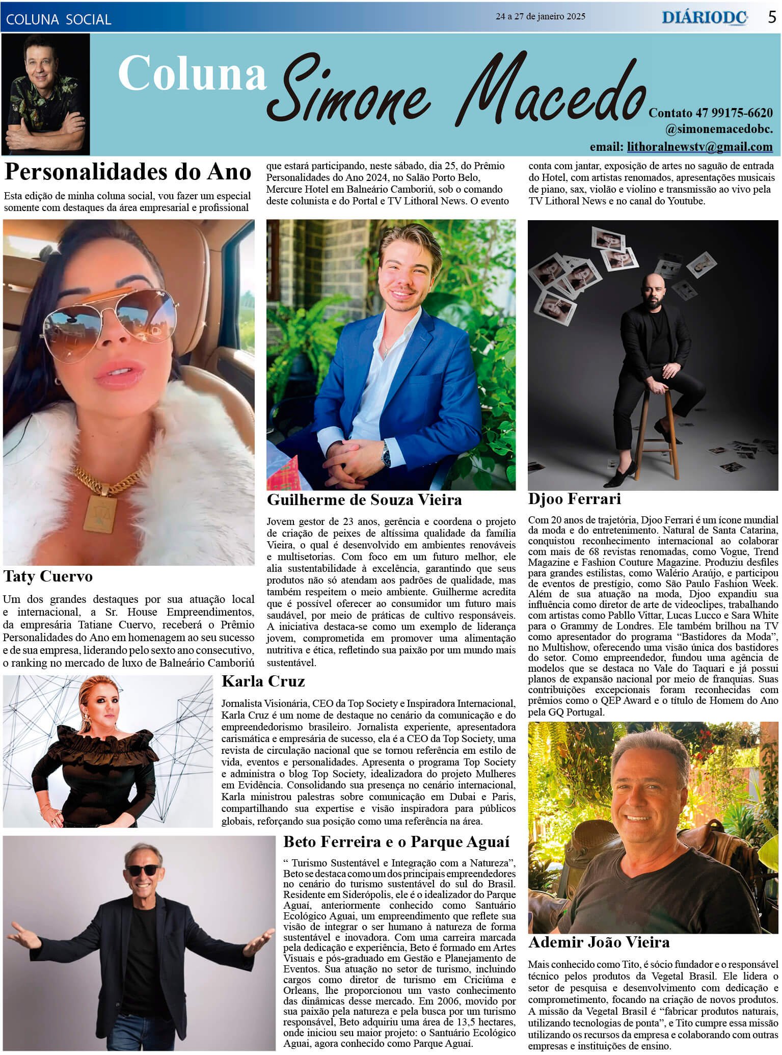 Coluna Social Simone Macedo - Jornal Diário DC - 24 janeiro25