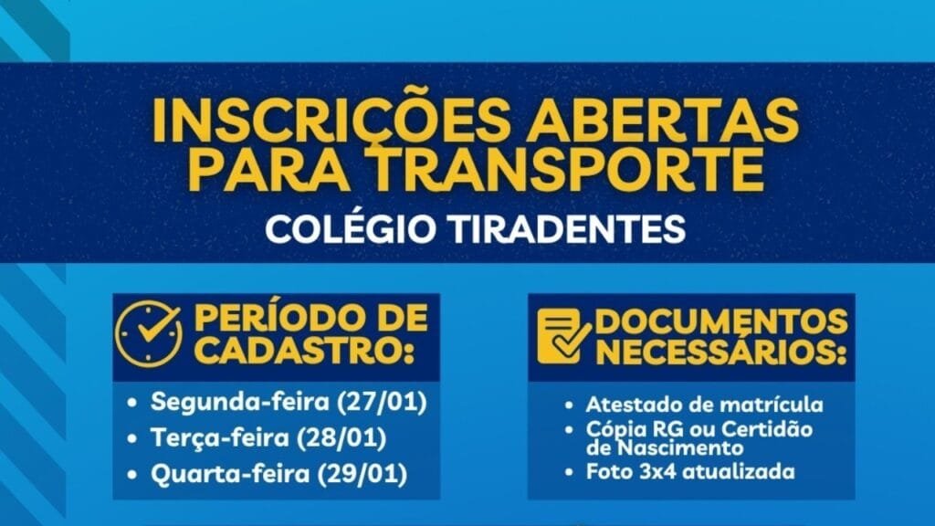 Transporte escolar,Inscrições,Escola Estadual Básica,Porto Belo,Educação.