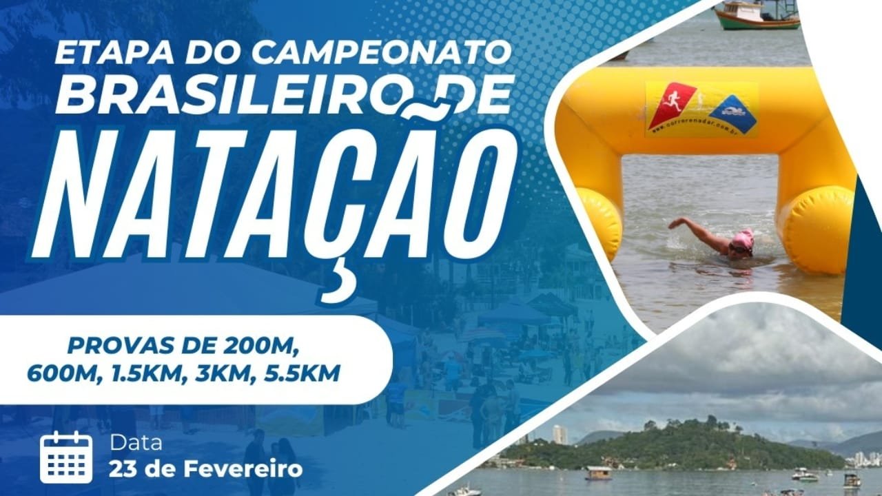 Campeonato Brasileiro de Natação,Porto Belo,Correr e Nadar,Governo de Porto Belo,Fundação Municipal de Esportes,Píer Turístico,Ilha de Porto Belo,23 de fevereiro,modalidades de revezamento,categoria dupla,categoria quinteto,provas de natação,Categoria Kids,premiação,PCD,medalhas de participação.