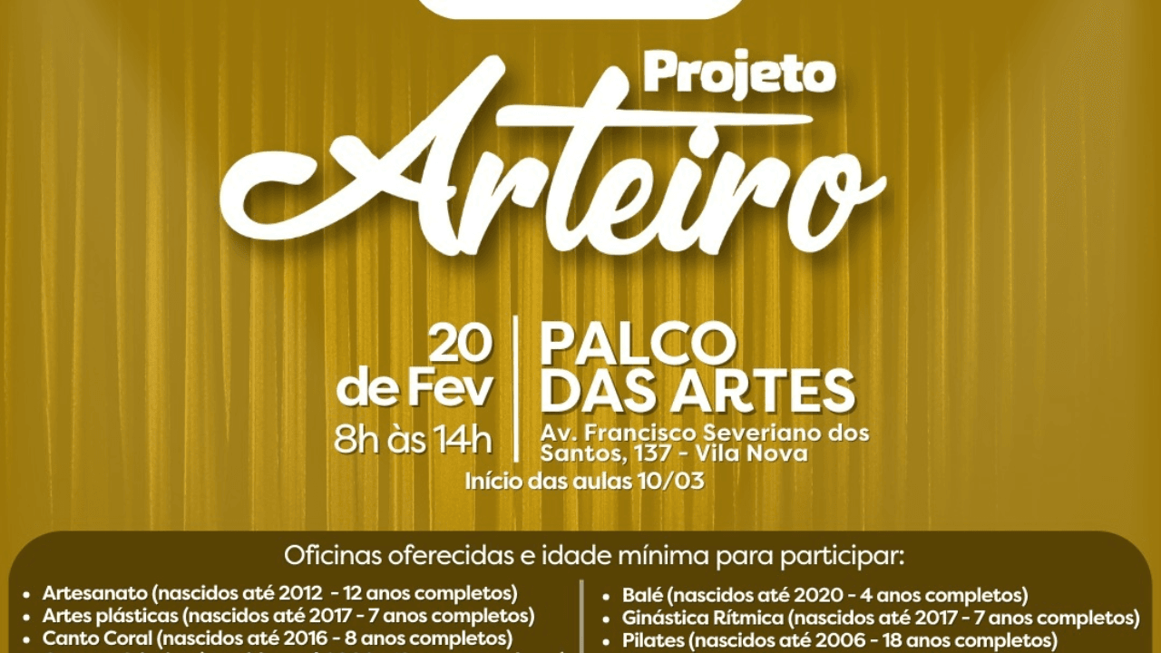 expressão artística,oficinas gratuitas,educação cultural,Porto Belo,habilidades artísticas