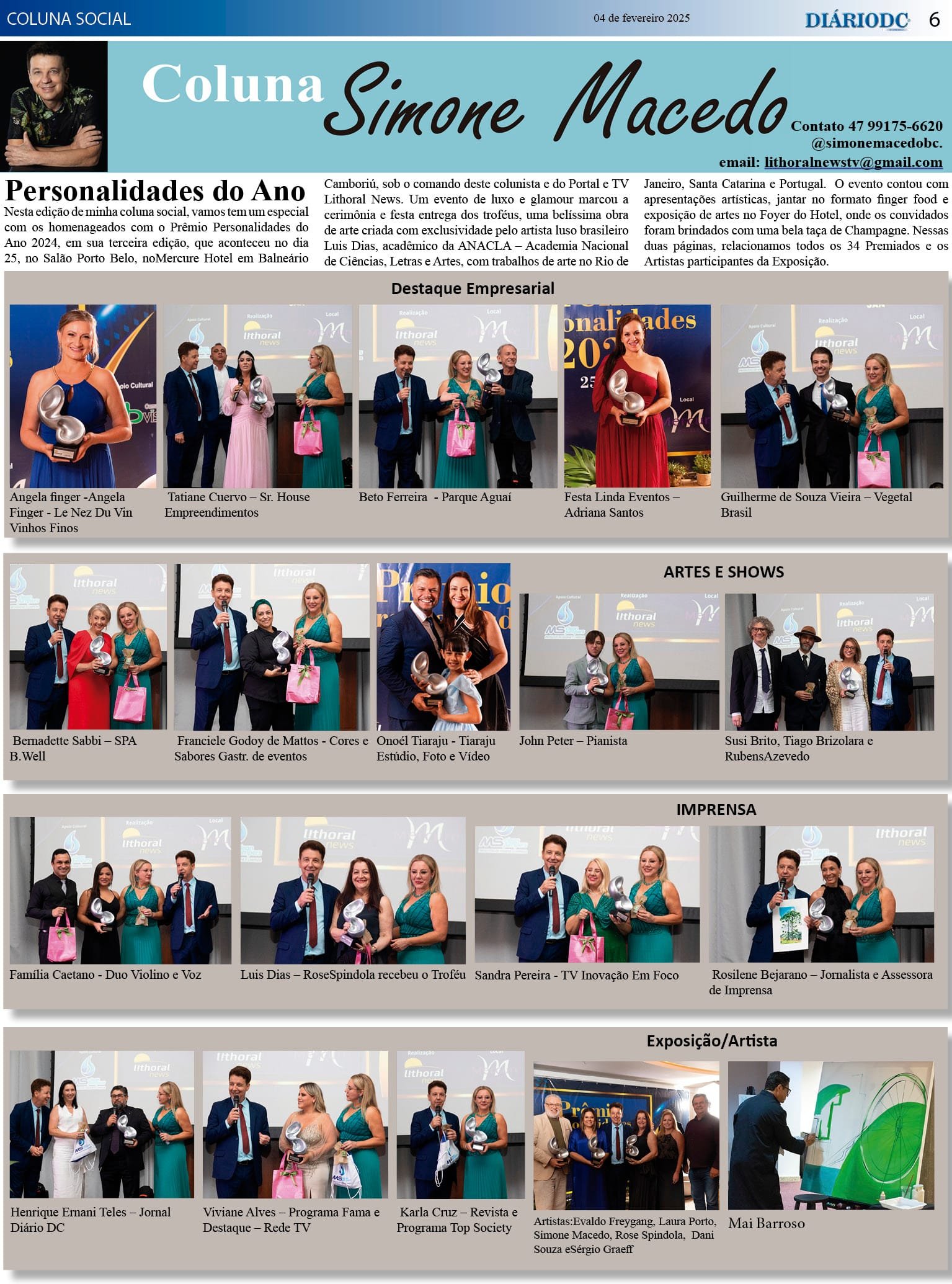 Coluna Social Simone Macedo - Jornal Diário DC - 05 de fevereiro de 2025