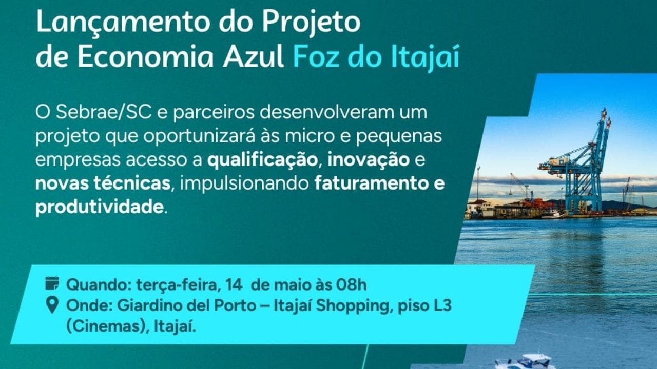 Projeto Economia Azul Itajaí,Sebrae Economia Azul SC,lançamento eixo náutico Itajaí,setor náutico catarinense,mapeamento economia do mar,desenvolvimento sustentável SC