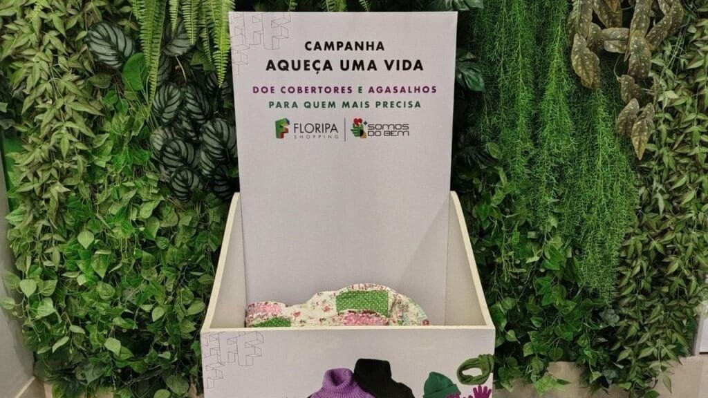 Campanha do Agasalho 2025,Floripa Shopping,doação de roupas de inverno,roupas em bom estado,solidariedade,cobertores,ações sociais,aquecer vidas,ponto de coleta,SC-401,estacionamento gratuito,Espaço Cliente,selo Somos do Bem,consumo consciente,reciclagem têxtil