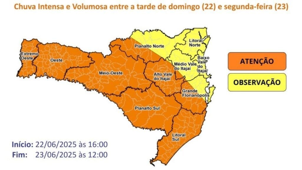 alerta Defesa Civil Itapema,chuva e frio em Itapema,risco de alagamentos Itapema,massa de ar polar