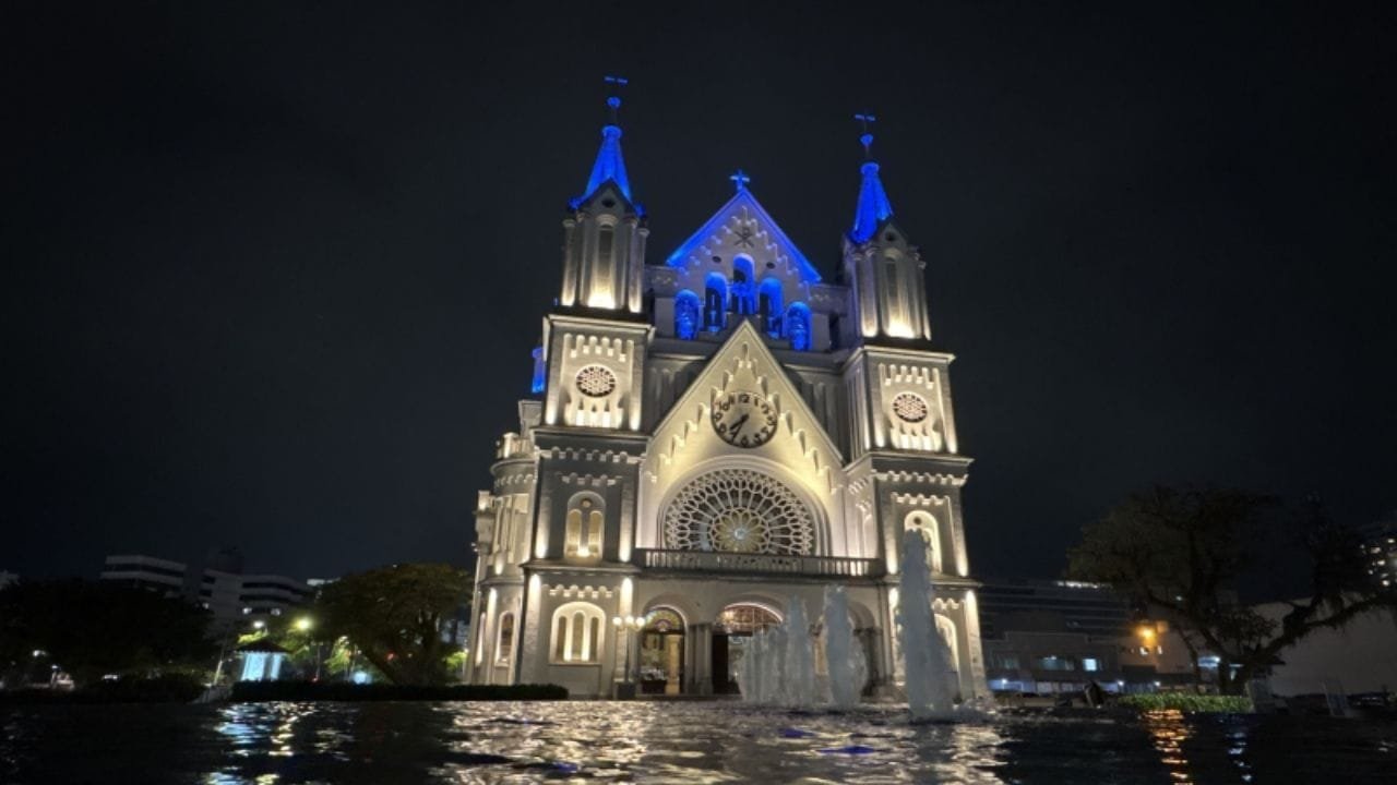 iluminação cênica Itajaí,prédios históricos Itajaí,turismo cultural Itajaí,LED em patrimônio