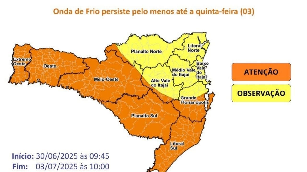 frio Balneário Camboriú,mínimas SC,risco hipotermia SC