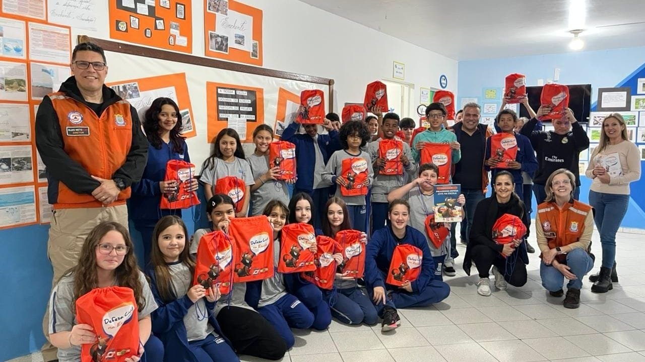Defesa Civil na Escola BC,prevenção de desastres em escolas,educação ambiental Balneário Camboriú,alunos da rede municipal BC,programa de resiliência escolar