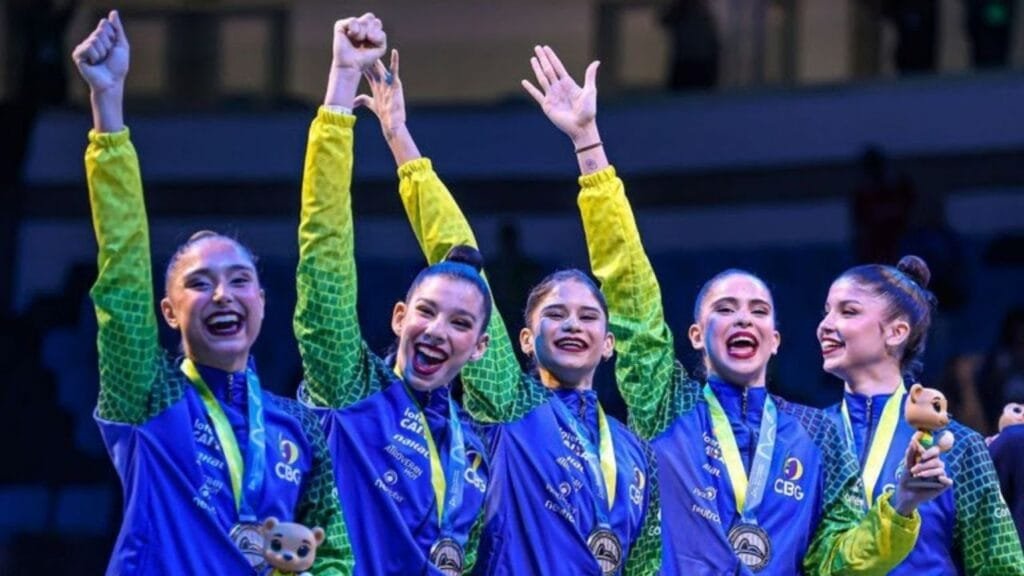 Brasil Mundial Ginástica Rítmica,medalhas inéditas,Rio de Janeiro 2025,Leoas da Ginástica,Bárbara Domingos