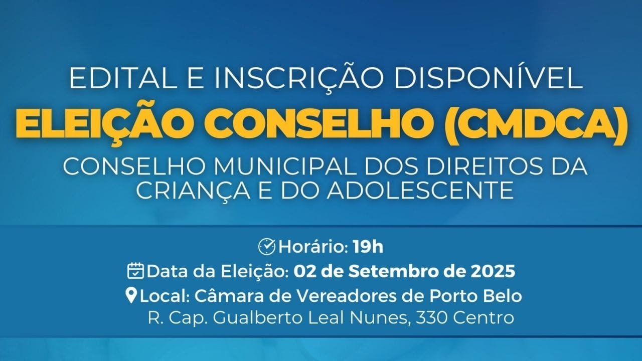 CMDCA Porto Belo,eleição Conselho da Criança,inscrições Conselho Municipal
