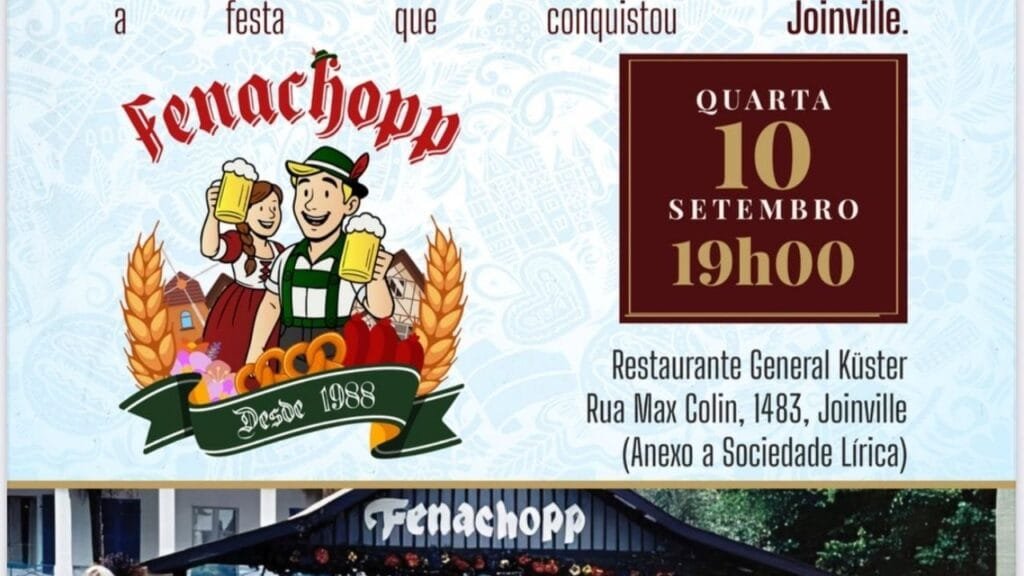 Fenachopp,Santa Catarina,Instituto Fenachopp Joinville,música e gastronomia típica,Sociedade Rio da Prata,tradições germânicas,cultura,Núcleo Cervejeiro da Ajorpeme,culinária germânica,Gastronomia alemã