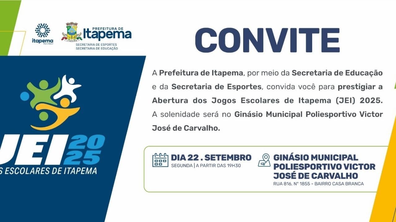 Jogos Escolares Itapema,JEI 2025,atletas Itapema,esporte escolar,educação e esporte
