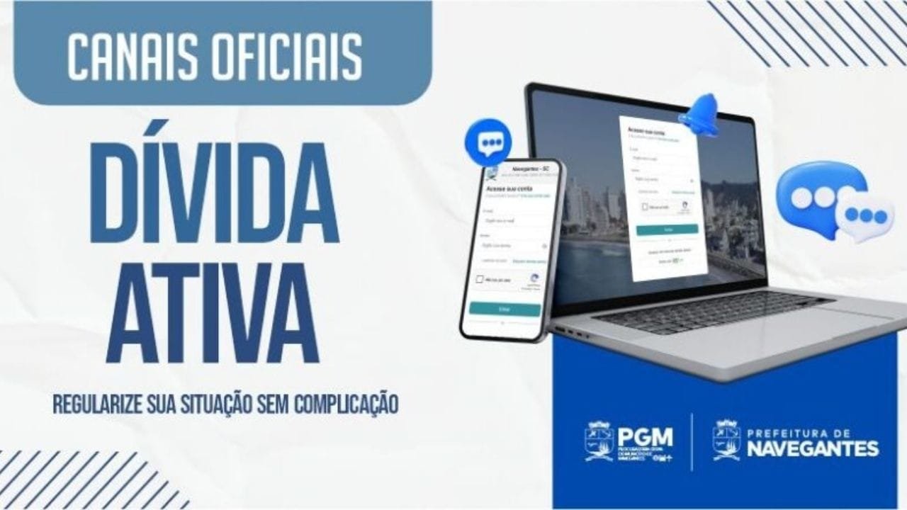 Dívida Ativa Navegantes,pagamento boletos oficiais,Prefeitura de Navegantes,canais oficiais,regularização de dívidas
