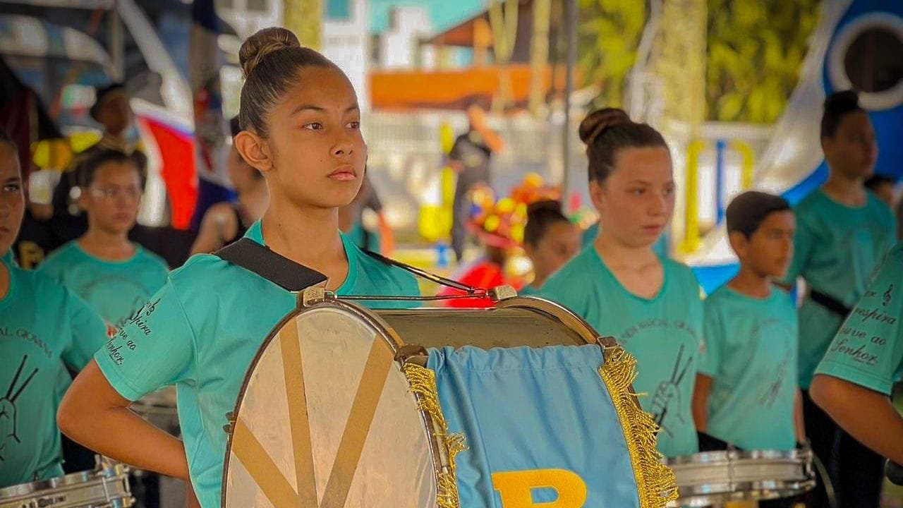banda escolar Navegantes,banda marcial Giovana,percussão catarinense,Copa Barra Velha,educação pública cultural