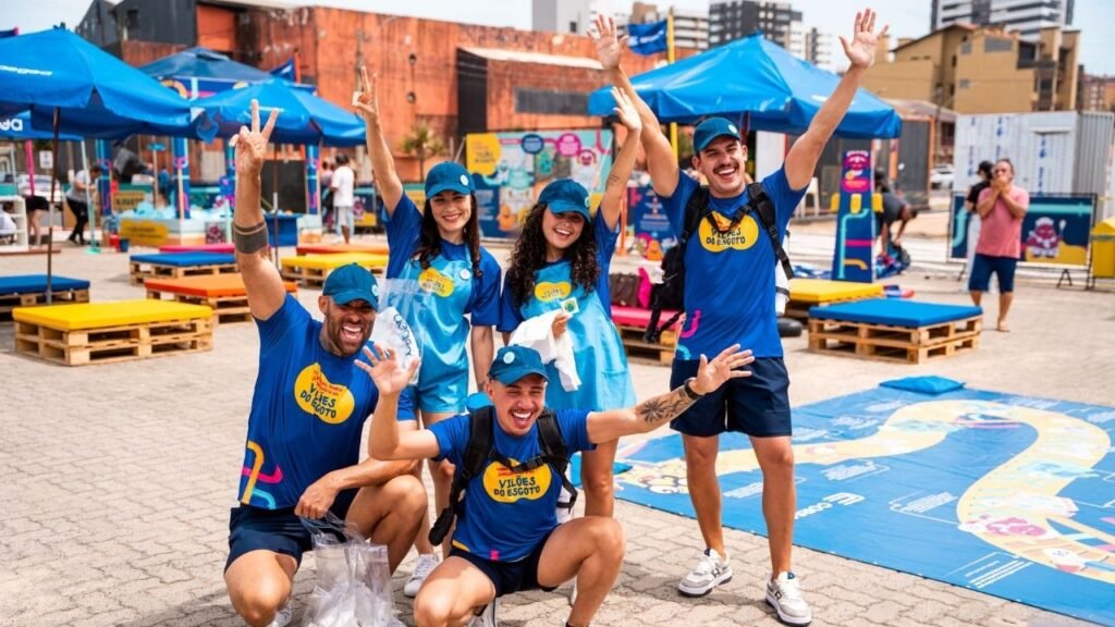 Caravana de Verão Águas de Camboriú,Carnaval em Camboriú,educação ambiental SC,saneamento básico Camboriú,evento gratuito Carnaval SC,Aegea SC,preservação da água,vilões do esgoto,Parque Ecológico Linear
